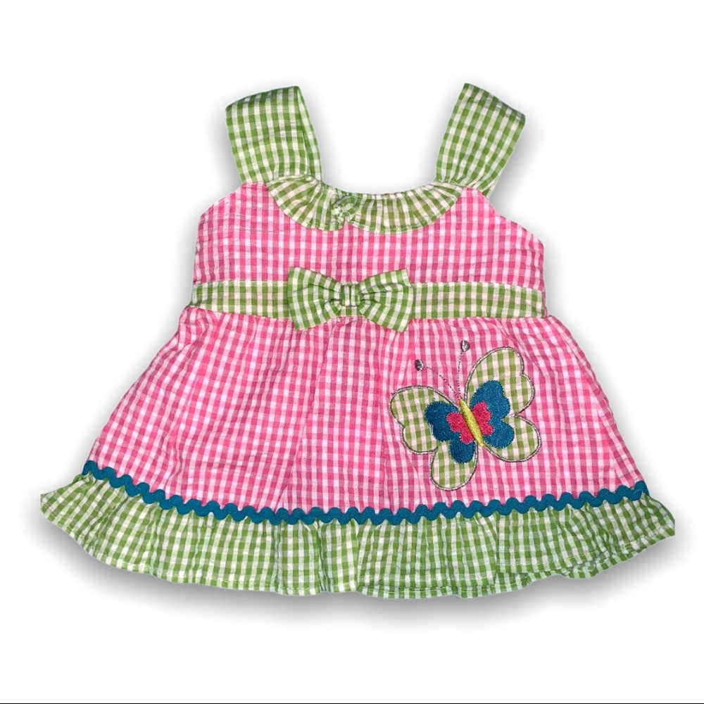 Girls Seersucker Dress NWT 3/6m